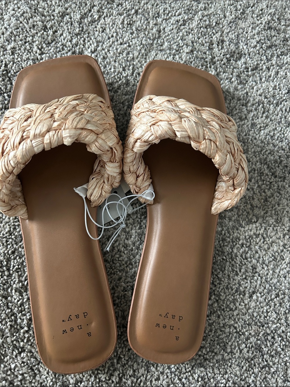 a new day Braided Slide Sandals in Brown and Cream